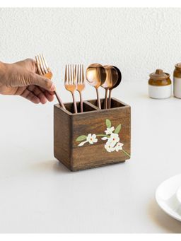 AURUM CRAFTS - Bella Mango Wood Cutlery Stand