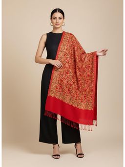 MUFFLY - Women Silky Pashmina Aari Embroidered Cashmilon Stoles