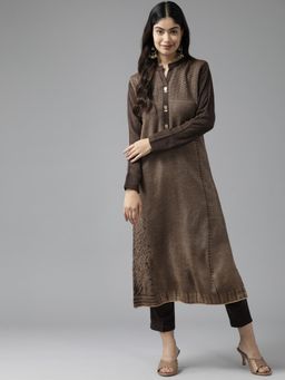 CAYMAN - Brown Woven Regular Kurta with Pant