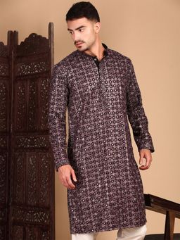 Sanwara - Chic Men Embroidered Pattern Multi Chikankari with Sequin Kurta