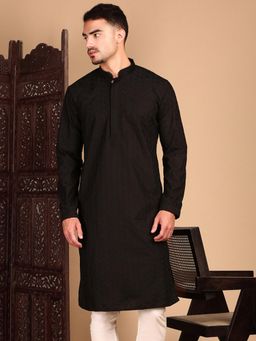 Sanwara - Unleash Your Style with Men's Black Chikankari Kurta