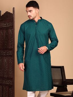 Sanwara - Unleash Your Style with Men's Ferozi Chikankari Kurta