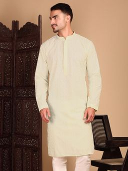 Sanwara - Unleash Your Style with Men's Off White Chikankari Kurta