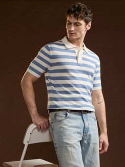 The Bear House - Men Multi-Color Stripes Polo T-Shirt