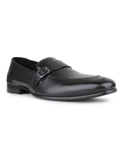 ATESBER - Men Black Formal Solid Round Toe Loafers