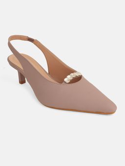 Drop Bold - Mauve Embellished Pointed Toe Sandal Heels For Women