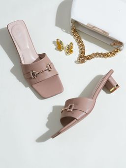 Sherrif Shoes - Women Nude Sandal Heels