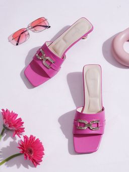 Sherrif Shoes - Women Pink Sandal Heels