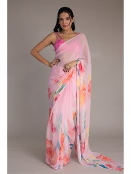Zari Jaipur - Silk with Printed Saree with Unstitched Blouse