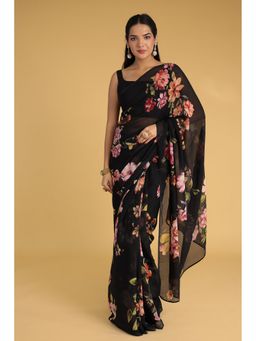 Zari Jaipur - Silk with Printed Saree with Unstitched Blouse