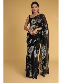 Zari Jaipur - Silk with Printed Saree with Unstitched Blouse