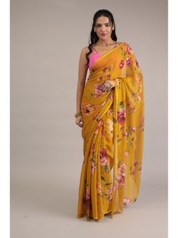 Zari Jaipur - Silk with Handloom Texture Work Saree with Unstitched Blouse