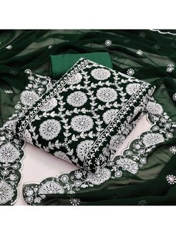 Suha - Georgette Fabric Green Unstitched Kurta with Unstitched Pant and Dupatta