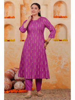 ARAMYA - Women Printed Viscose Kurta with Pant