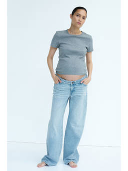H&M - Women Blue MAMA Wide Low Waist Jeans
