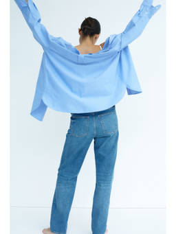 H&M - Women Blue MAMA Straight Low Waist Jeans