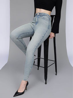 Xpose - Blue Solid Skinny Fit Jeans