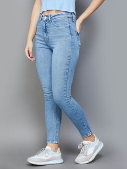 Xpose - Blue Solid Skinny Fit Jeans