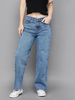 Xpose - Blue Solid Straight Fit Jeans