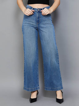 Xpose - Blue Solid Straight Fit Jeans