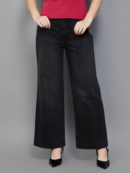 Xpose - Charcoal Solid Wide Fit Jeans
