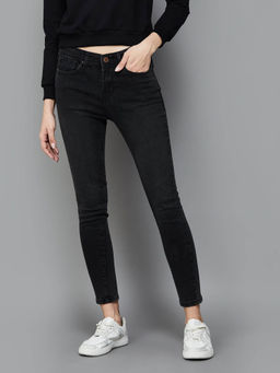 Xpose - Charcoal Solid Skinny Fit Jeans