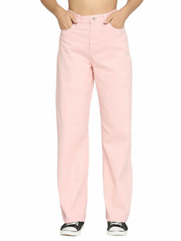 Being Human - Pink Solid Straight Fit Jeans