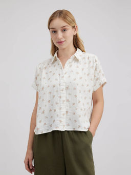 Pepe Jeans - White Printed Relaxed Fit Shirt
