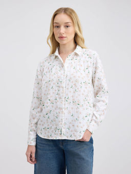 Pepe Jeans - White Floral Relaxed Fit Shirt
