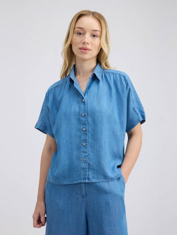 Pepe Jeans - Blue Solid Relaxed Fit Shirt