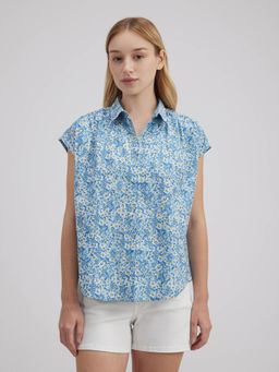 Pepe Jeans - Blue Floral Relaxed Fit Shirt