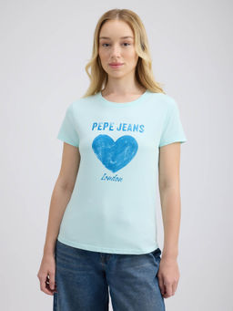 Pepe Jeans - Blue Printed Regular Fit T-Shirt