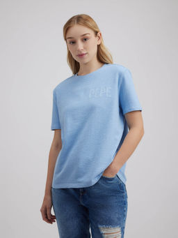 Pepe Jeans - Blue Solid Relaxed Fit T-Shirt