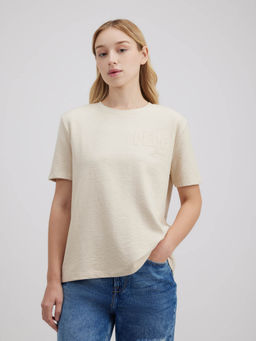 Pepe Jeans - Beige Solid Relaxed Fit T-Shirt