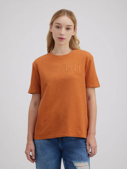 Pepe Jeans - Orange Solid Relaxed Fit T-Shirt