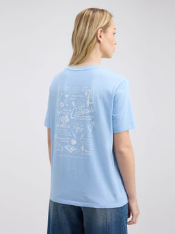Pepe Jeans - Blue Printed Relaxed Fit T-Shirt