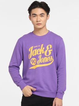 Jack & Jones - Purple Logo Print Sweatshirt