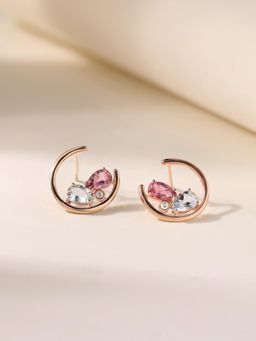 Ornate Jewels - 925 Silver Rose Gold Pink Stud Earring for Women & Girls