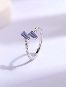 Ornate Jewels - 925 Silver Natural Tanzanite Adjustable Ring for Women & Girls