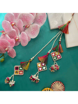 Digital Dress Room - Women Metal Thread Multi-Color Lumba Rakhi