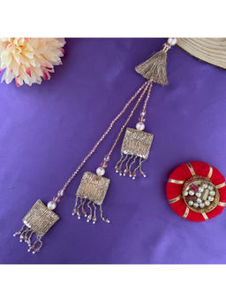 Digital Dress Room - Women Metal Thread White Lumba Rakhi