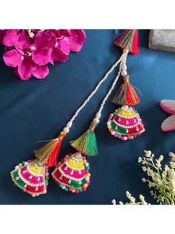 Digital Dress Room - Women Metal Thread Multi-Color Lumba Rakhi
