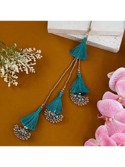 Digital Dress Room - Women Metal Thread Blue Lumba Rakhi
