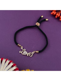 Digital Dress Room - Women Metal Thread Black Bracelet Rakhi