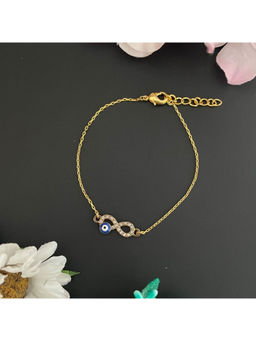 Digital Dress Room - Women Brass Gold Bracelet Rakhi