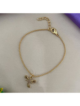 Digital Dress Room - Women Brass Gold Bracelet Rakhi