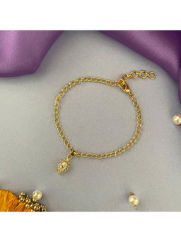 Digital Dress Room - Women Brass Gold Bracelet Rakhi