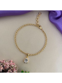 Digital Dress Room - Women Brass Gold Bracelet Rakhi