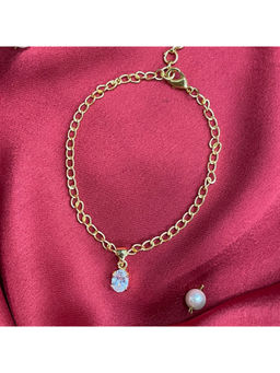 Digital Dress Room - Women Brass Gold Bracelet Rakhi