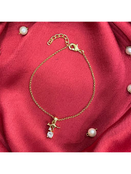 Digital Dress Room - Women Brass Gold Bracelet Rakhi